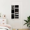 Mirror Jewellery Cabinet with LED Lights Wall Mounted White