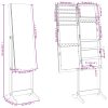 Mirror Jewellery Cabinet Free Standing White 42x38x152 cm