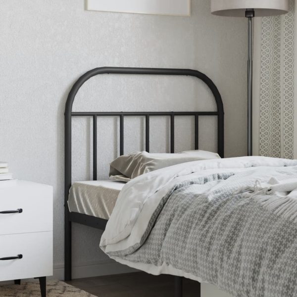 Metal Headboard Black 90 cm