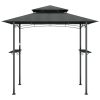 BBQ Gazebo with Side Shelves Anthracite 240x150x243 cm Steel