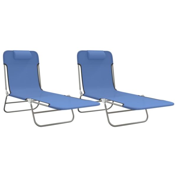 Folding Sun Loungers 2 pcs Textilene and Steel