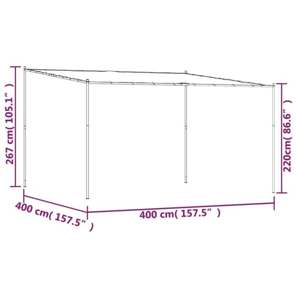 Gazebo Anthracite 4×4 m 180 g/m² Fabric and Steel