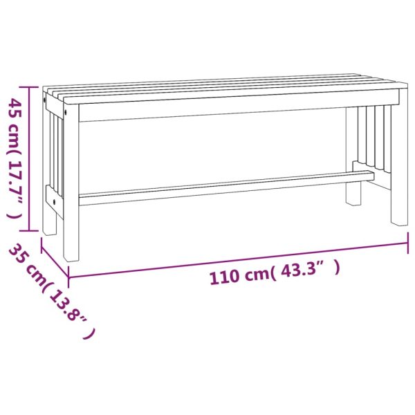 Garden Bench 110 cm Solid Wood Eucalyptus