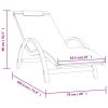 Sun Lounger with Pillow White Textilene and Solid Wood Poplar