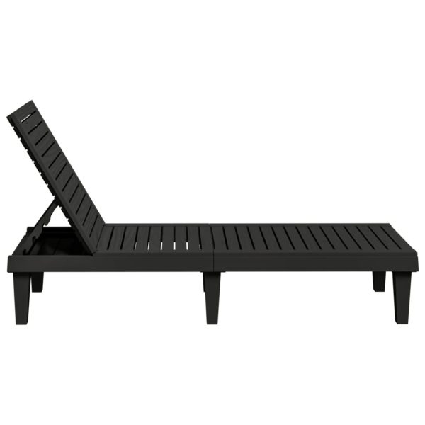 Sun Lounger Black 155x58x83 cm Polypropylene