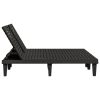 Double Sun Lounger Black 155x138x83 cm Polypropylene