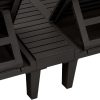 Double Sun Lounger Black 155x138x83 cm Polypropylene