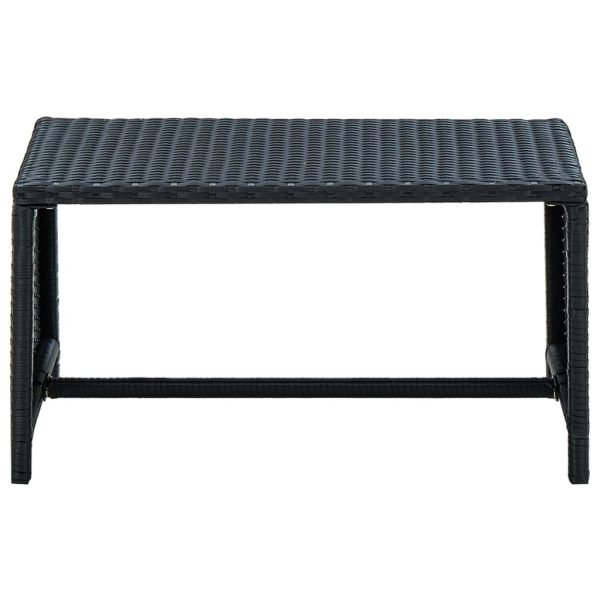 Coffee Table Black 70x40x38 cm Poly Rattan
