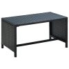 Coffee Table Black 70x40x38 cm Poly Rattan
