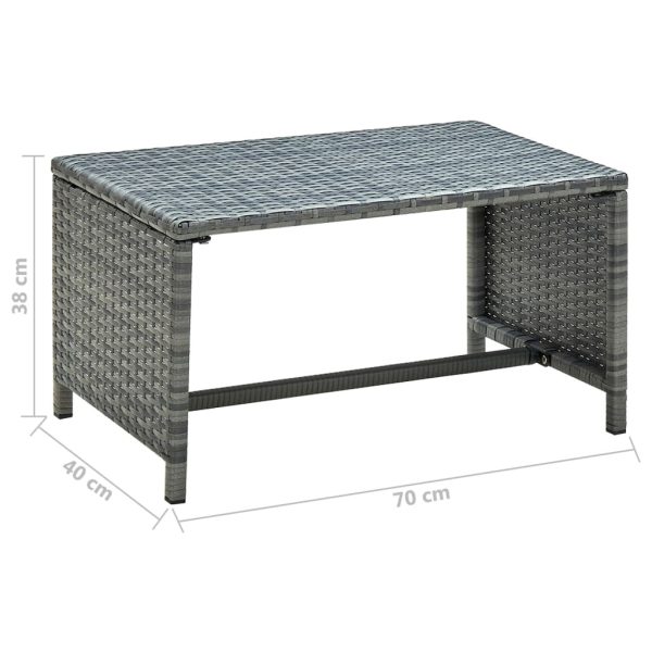 Coffee Table Anthracite 70x40x38 cm Poly Rattan
