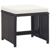 17 Piece Outdoor Dining Set with Cushions Poly Rattan Black