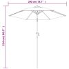 Parasol Burgundy 200×224 cm Aluminium