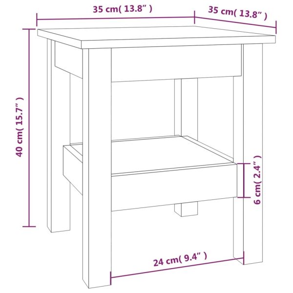 Coffee Table 35x35x40 cm Solid Wood Pine