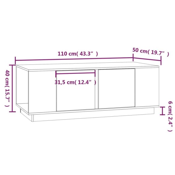 Coffee Table 110x50x40 cm Solid Wood Pine