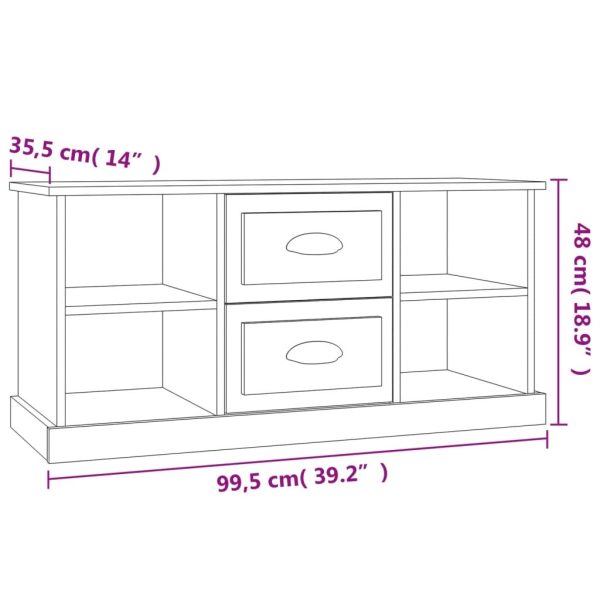 TV Cabinet White 99.5×35.5×48 cm Engineered Wood