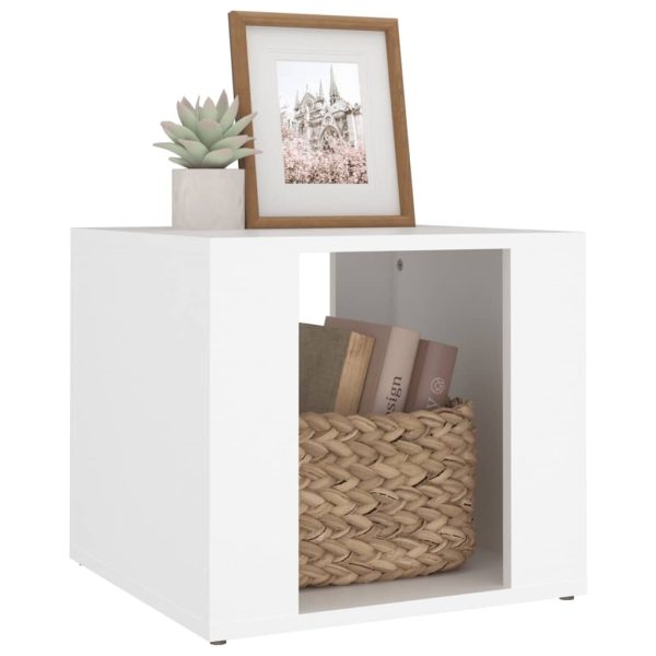 Oneonta Bedside Table White 41x40x36 cm Engineered Wood