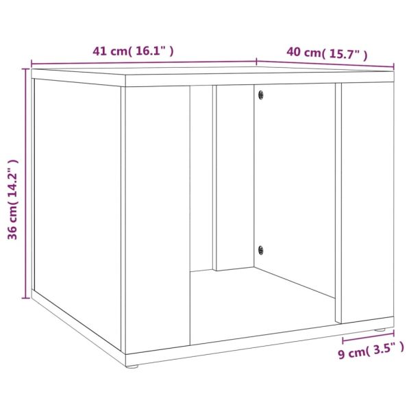 Oneonta Bedside Table White 41x40x36 cm Engineered Wood