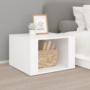 Copperas Bedside Table White 57x55x36 cm Engineered Wood