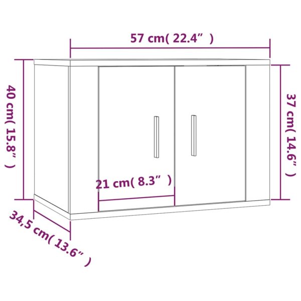 Hilliard Wall Mounted TV Cabinet White 57×34.5×40 cm