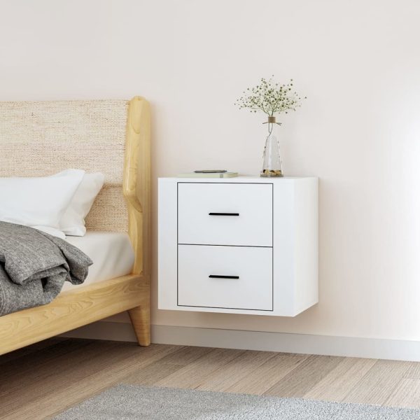 Detroit Wall-mounted Bedside Cabinet White 50x36x47 cm