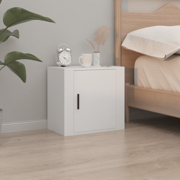 Anthem Wall-mounted Bedside Cabinet White 50x30x47 cm