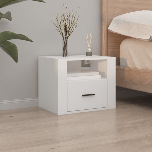 Amersham Wall-mounted Bedside Cabinet White 50x36x40 cm