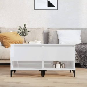 Darlaston Side Tables 2 pcs High Gloss White 50x46x50 cm Engineered Wood