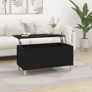 Coffee Table Black 90×44.5×45 cm Engineered Wood