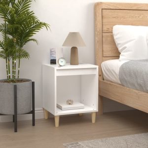 Adobes Bedside Cabinet White 40x35x50 cm Engineered Wood