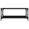 Coffee Table Black 100x50x45 cm Engineered Wood and Iron