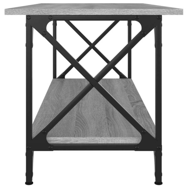 Coffee Table Grey Sonoma 100x45x45 cm Engineered Wood and Iron