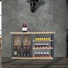 Industrial Bar Cabinet Wine Steamrack Glasses Farmhouse Adjustable 120CM
