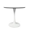 Dining Table Kitchen Swivel Marble Tulip Outdoor Round Metal White