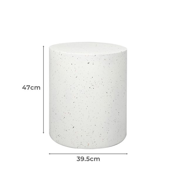 Waianae Side Table Terrazzo Round Side Table Magnesia Stone Concrete Stool