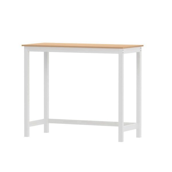 Bar Table Ari Dining Desk High Solid Wood Kitchen Shelf Wooden White Cafe