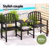 Outdoor Garden Bench Steel Table and chair Patio Furniture Loveseat Park