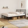 Metal Bed Frame Black 92×187 cm Single