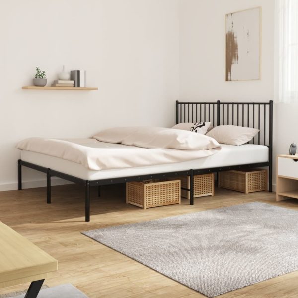 Metal Bed Frame Black 92×187 cm Single