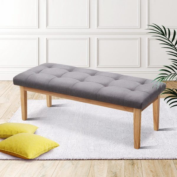 Bench Bedroom Benches Ottoman Upholstered Fabric Chair Foot Stool 120cm