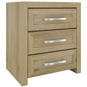 Gracelyn Bedside Nightstand 3 Drawers Storage Cabinet Bedroom Furniture – Smoke