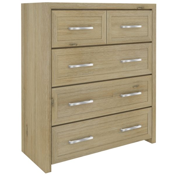 Gracelyn Tallboy 5 Chest of Drawers Solid Wood Bedroom Storage Cabinet – Smoke