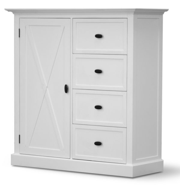 Beechworth Tallboy 4 Chest of Drawers Solid Pine Wood Storage Cabinet – White