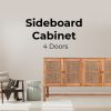 Jasmine Sideboard Buffet Table 160cm 4 Door Mindi Wood Rattan – Brown