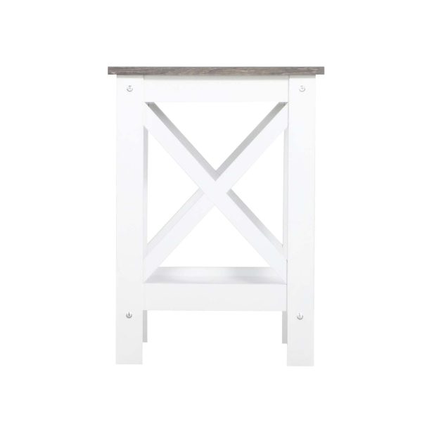 Travilah Coastal Side Table in White and Grey