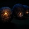 1 Set of 20 LED Black 5cm Cotton Ball Battery Powered String Lights Christmas Gift Home Wedding Party Bedroom Decoration Outdoor Indoor Table Centrepi