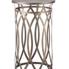 Brownsville Round Iron Side Table with Cross Legs in Brass Finish