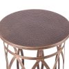 Brownsville Round Iron Side Table with Cross Legs in Brass Finish