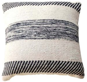 Blue/white striped woven cushion cover 45×45 cm