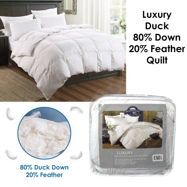 Luxury Duck 80% Down 20% Feather Quilt King