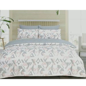 Funky Geo Blush Quilt Cover Set Queen